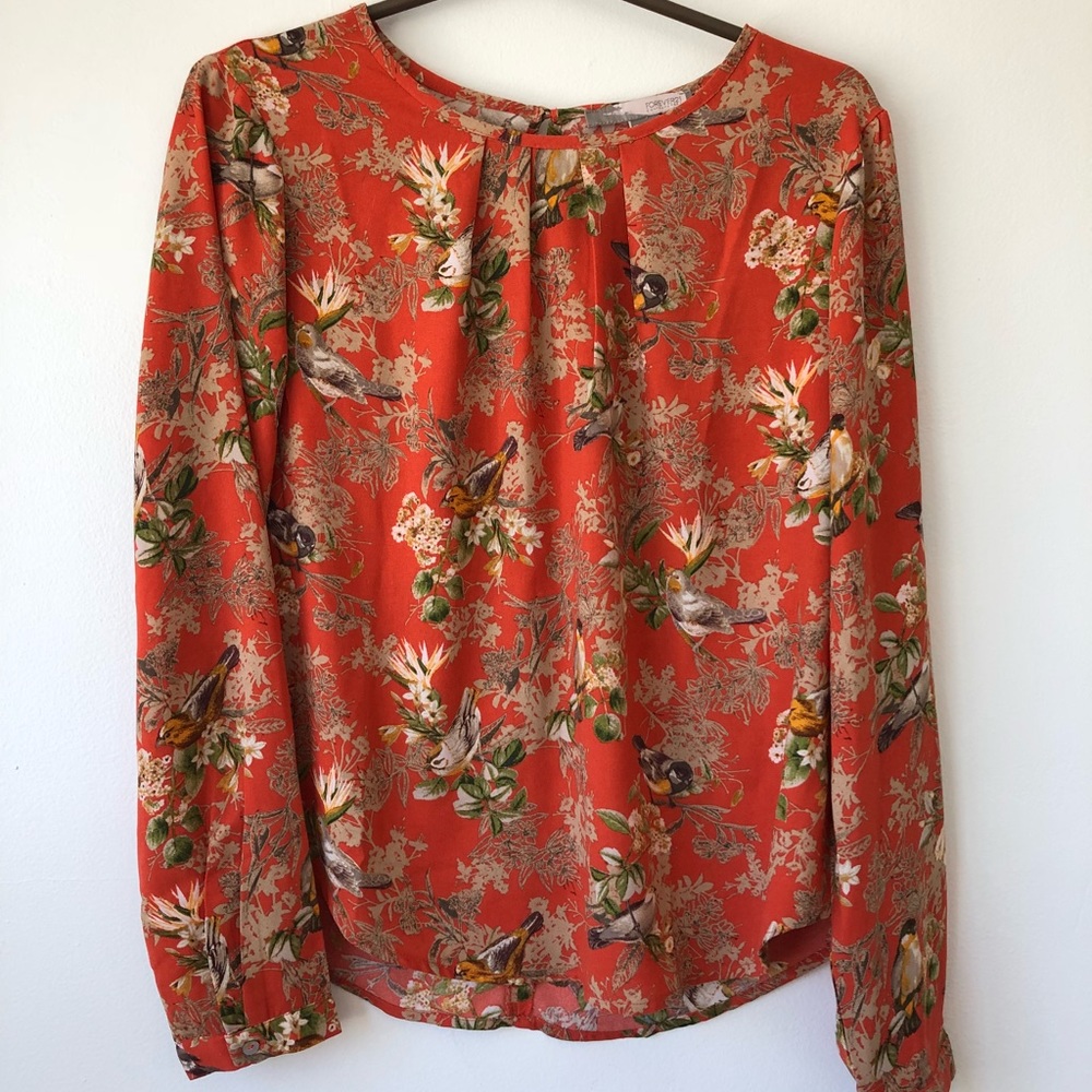 Orange with bird and woodland detail keyhole back